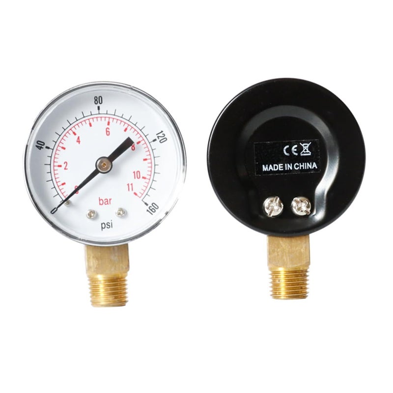 2pcs Heavy Duty Tire Pressure Gauge Psi High Precision Air Compressor Gauge Red - Image 3