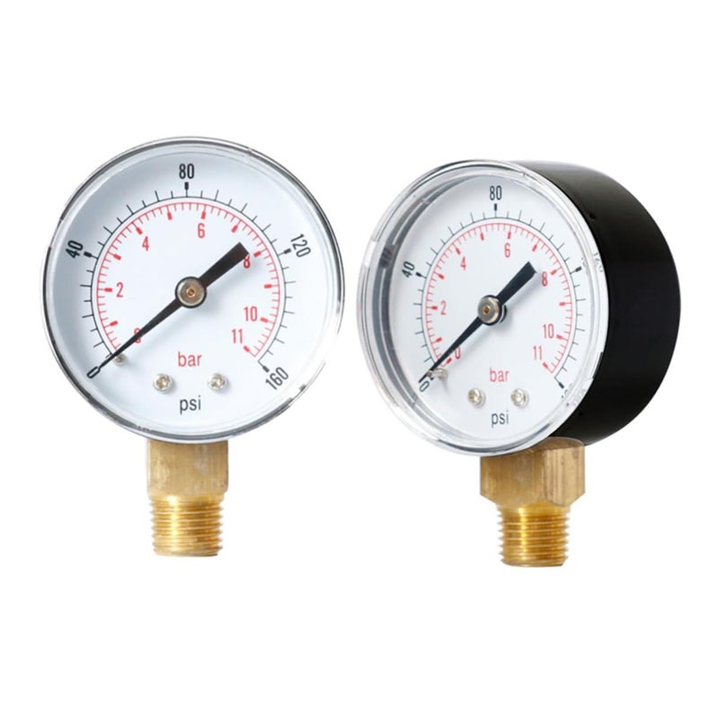 2pcs Heavy Duty Tire Pressure Gauge Psi High Precision Air Compressor Gauge Red - Image 5