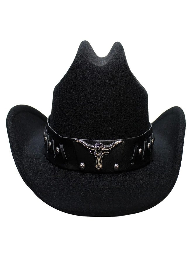 TARINI Adjustable PU Leather Hat Band for Cowboy Hats, Western Style Removable Hat Band with Bull Head Decor - Image 3