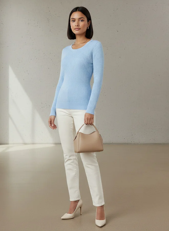 تواكستريمز 2Xtremz Slim Fit Textured Round Neck Tricot Sweater