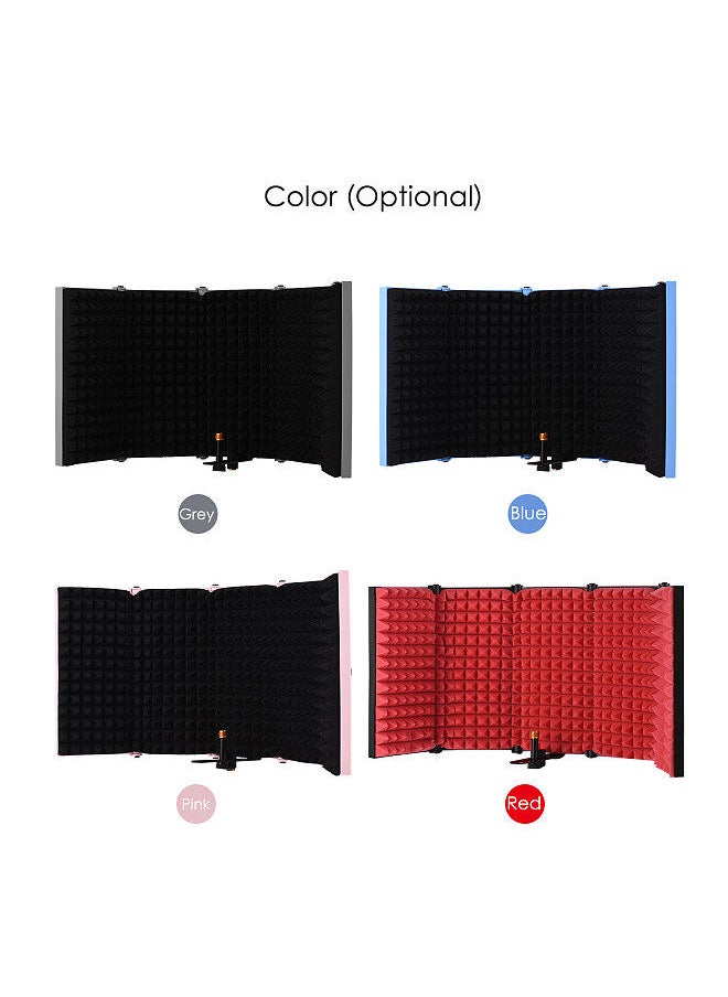 Generic - 5-door Professional Studio Recording Microphone Isolation Shield Folding Pop Filter Microphone Wind Screen with High Density EVA Foam Sound Absorbing Recording Equipment - Image 1