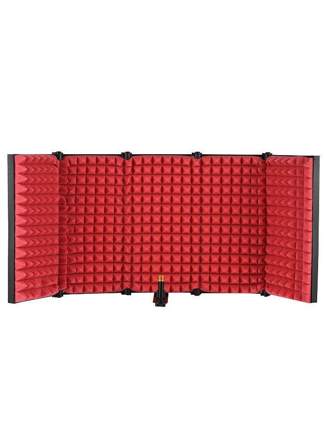 Generic - 5-door Professional Studio Recording Microphone Isolation Shield Folding Pop Filter Microphone Wind Screen with High Density EVA Foam Sound Absorbing Recording Equipment - Image 1