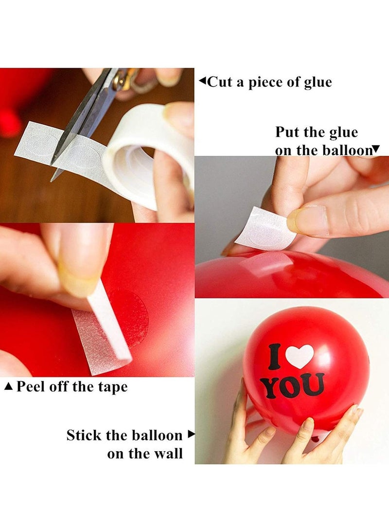 Double-sided clear tape for fixing light strips, decorations, and birthday balloons. The tape consists of 100 pieces of double-sided adhesive circles. - Image 1