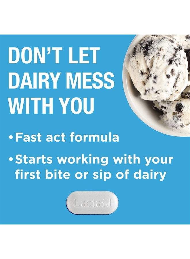 Lactaid Fast Act Lactose Intolerance Relief Caplets with Lactase Enzyme, 32 Travel Packs of 1-ct. - Image 3