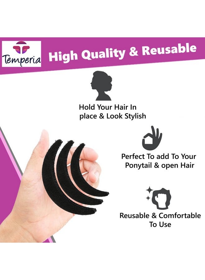 Temperia Hair Bun & Puff Maker For Women & Girls - Hairstyle Bumpits Accessories For Buns, Juda, French Twists & Updos - Modern Bun, Hair Bump Up & Puff Clips & Styling Tools - 3Pcs Different Sizes - Image 4