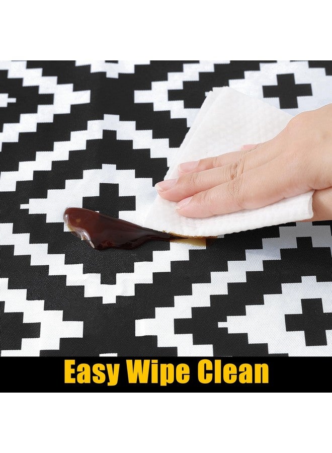 Smiry Rectangle Picnic Table Cloth, Waterproof Elastic Fitted Outdoor Tablecloths for 6 Foot Tables, Wipeable Flannel Backed Vinyl Table Cover for Camping, Dining and Indoor (30"x72", Black) - Image 4