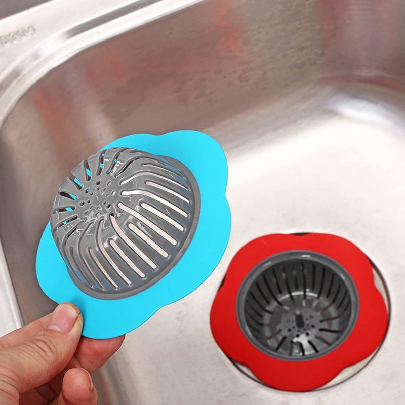 DORMICO Silicone Kitchen Sink Strainer, Plastic Basin Drain Stopper, Easy Clean Sink Drain Filter Basket, Traps Food Debris & Prevents Clogs (Pack of 3) - Image 2