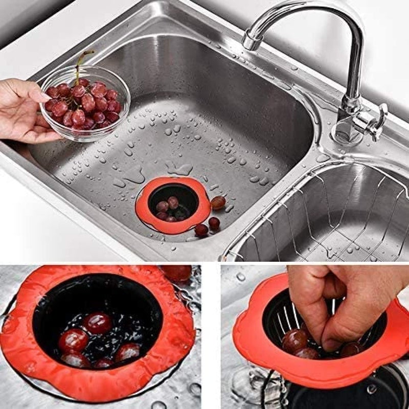 DORMICO Silicone Kitchen Sink Strainer, Plastic Basin Drain Stopper, Easy Clean Sink Drain Filter Basket, Traps Food Debris & Prevents Clogs (Pack of 3) - Image 5