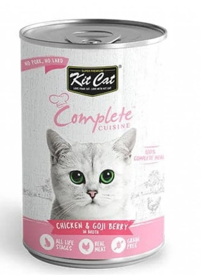 Kit Cat - Kit Kat complete meal with chicken and goji berries for cats in broth 150 grams - Image 1