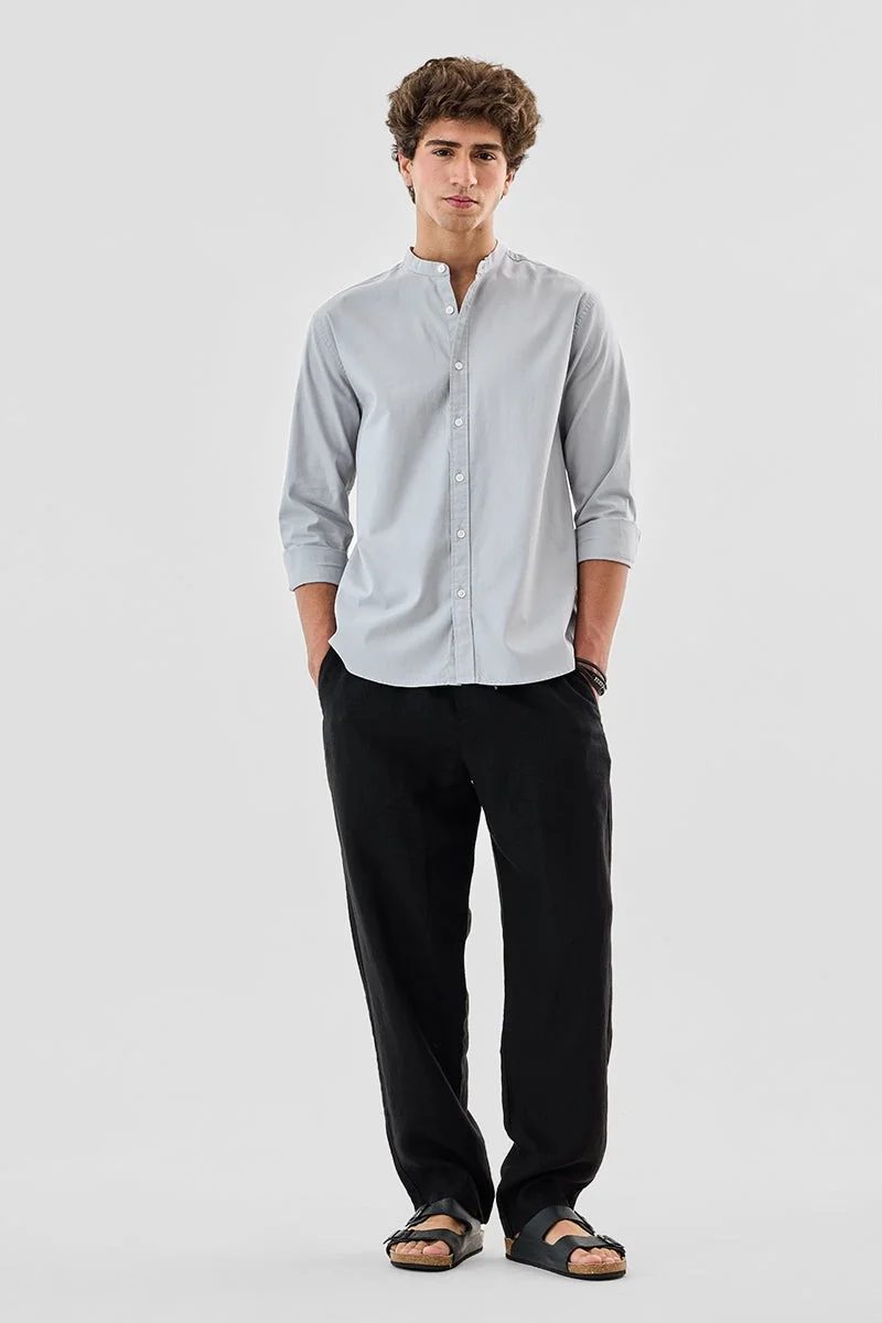 SNITCH Regular Fit Chinese Collar Oxford Shirt