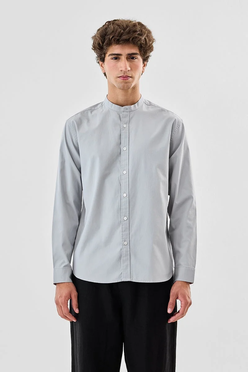 SNITCH Regular Fit Chinese Collar Oxford Shirt