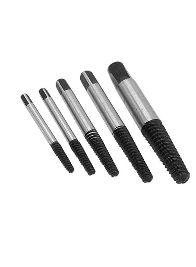 Steel Broken Speed Out Damaged Screw Extractor Drill Bit Guide Set Broken Bolt Remover Easy Out Set 5 pcs  - Image 1