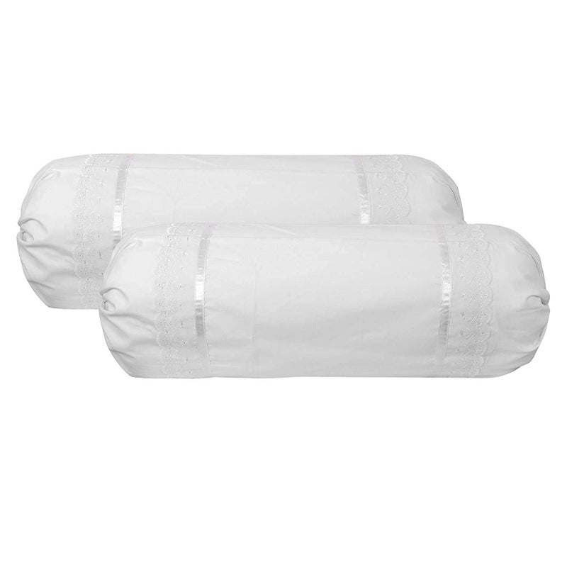 VHC غطاء وسادة مزخرف من قطن VHC 100% 30 * 30 عبوة من 2 (أبيض) - Image 1