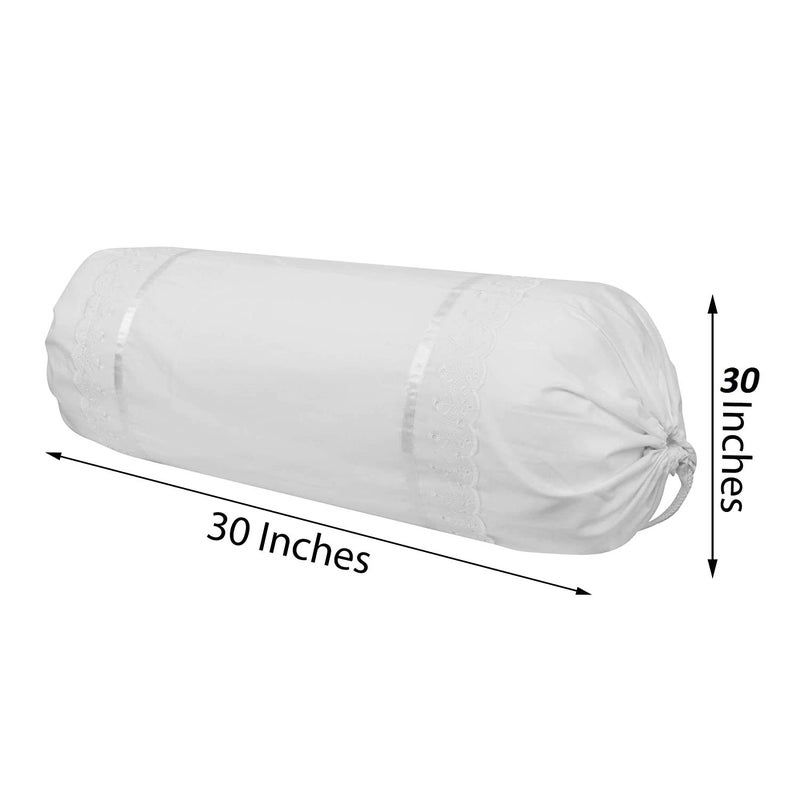 VHC غطاء وسادة مزخرف من قطن VHC 100% 30 * 30 عبوة من 2 (أبيض) - Image 2