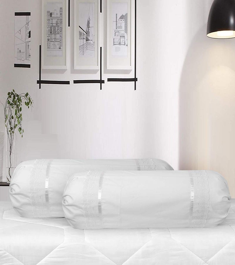 VHC غطاء وسادة مزخرف من قطن VHC 100% 30 * 30 عبوة من 2 (أبيض) - Image 4