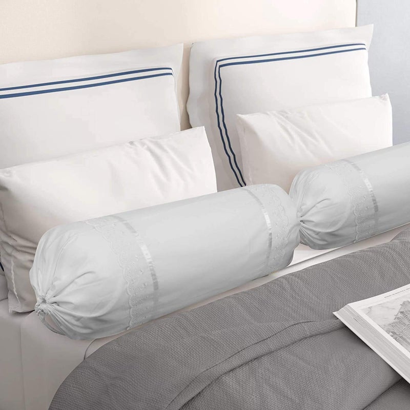 VHC غطاء وسادة مزخرف من قطن VHC 100% 30 * 30 عبوة من 2 (أبيض) - Image 5