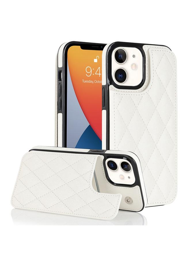 Zaboon Case For iPhone 12 mini Double Buckle Rhombic PU Leather Phone Case - Image 1