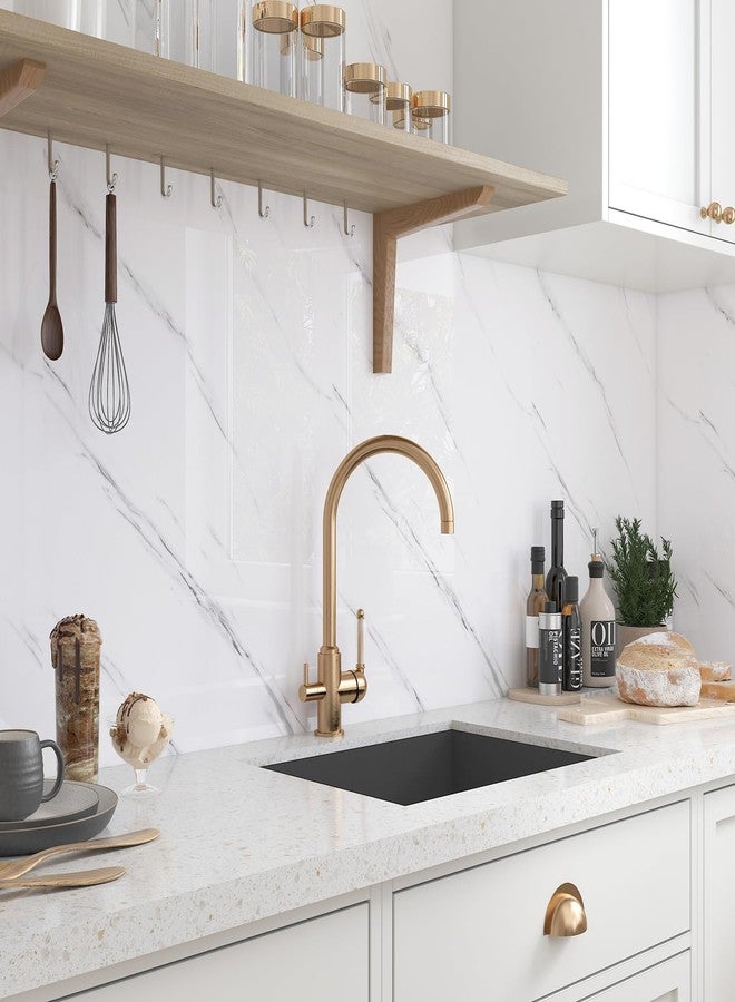 LaCheery White Marble Wall Panels Peel and Stick Marble Wallpaper for Bedroom TV Wall Panel Decor Living Room Self Adhesive Waterproof Foam Wall Paper for Interior Wall Decor Bathroom Shower 15.8"x80" - Image 5