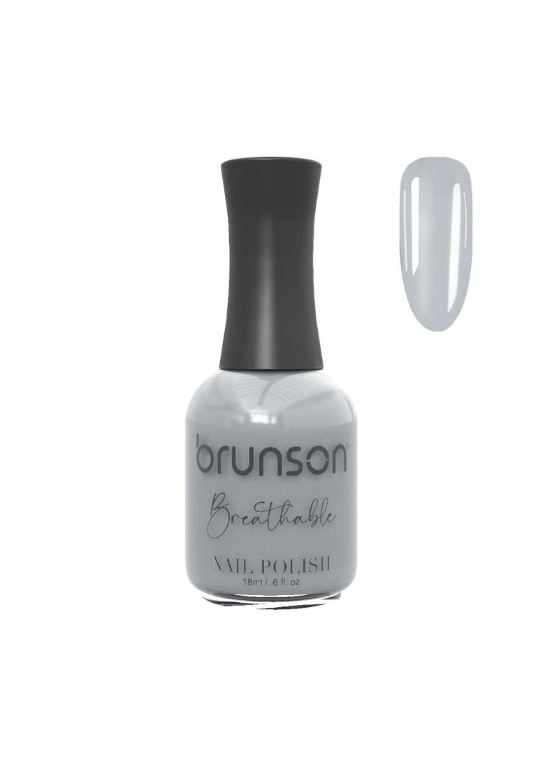 brunson طلاء أظافر برونسون القابل للتنفس طلاء أظافر حلال مناسب للوضوء يجف بسرعة يدوم طويلاً وسهل التقشير لمسة لامعة طلاء أظافر مائي 18 مل