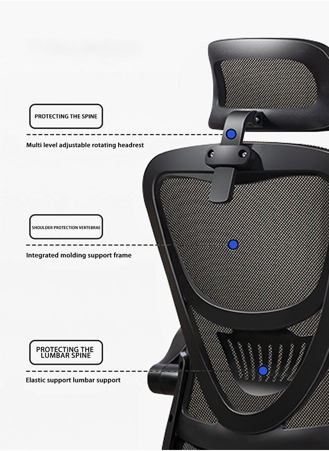 Office Chair Gaming Chair Ergonomic Office Chair, Breathable Mesh Design High Back Desk Chair with Adjustable Headrest Swivel Armrest and Lumbar Support