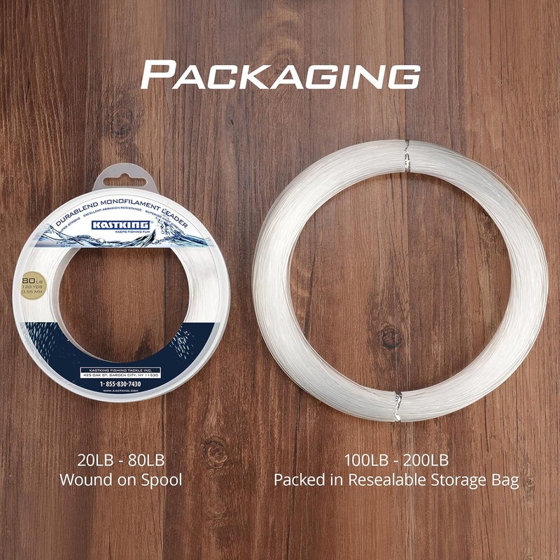 Kastking DuraBlend Monofilament Leader Line - Premium Saltwater Mono Leader Materials - Big Game Spool Size 120Yds/110M - Image 2