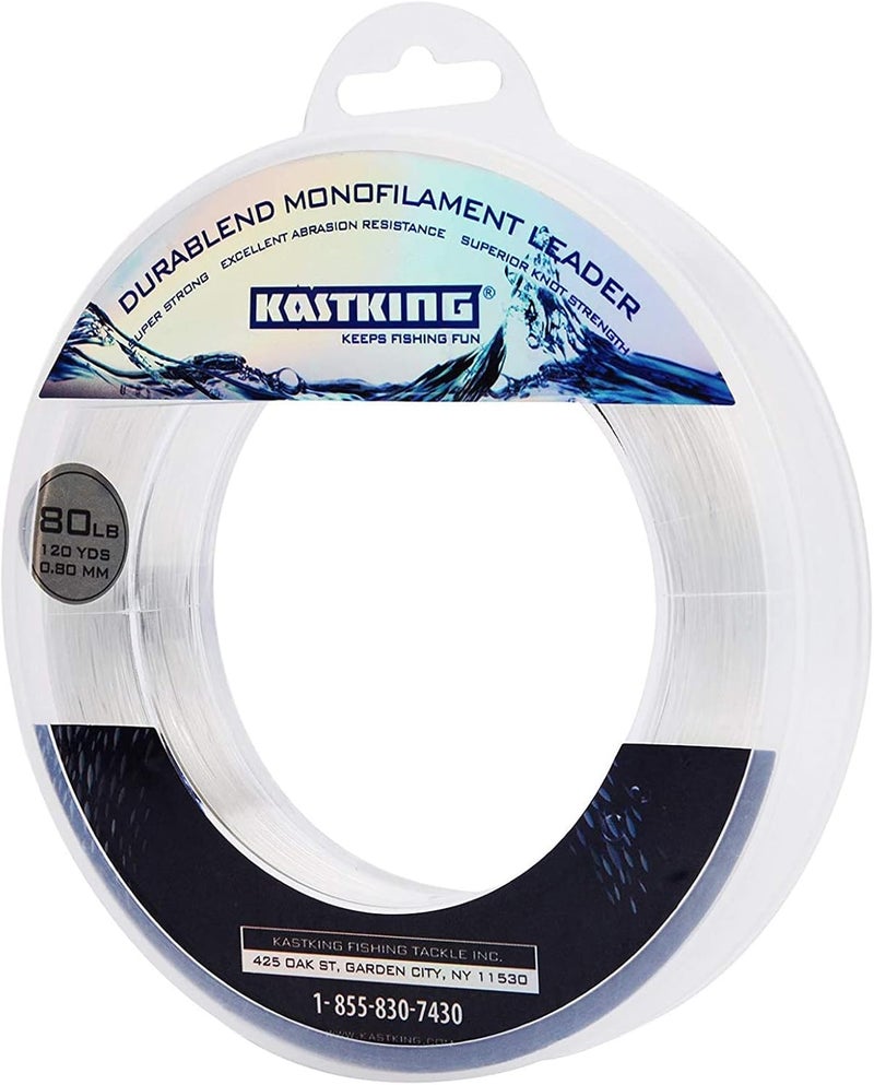 Kastking DuraBlend Monofilament Leader Line - Premium Saltwater Mono Leader Materials - Big Game Spool Size 120Yds/110M - Image 1