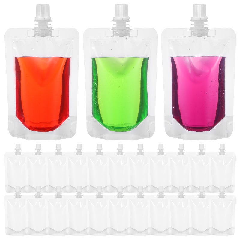 30Pcs 100ML Transparent Drinks Flasks Liquor Pouch Reusable Beverages Drinking Flasks - Image 1