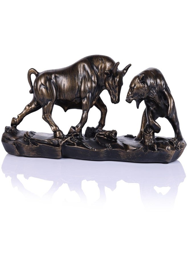 oliruim Wall Street Bull Statue Bull Market Bear Market Statue Stock Sculpture Office Desk Bookshelf Living Room Study Home Decor - Image 1