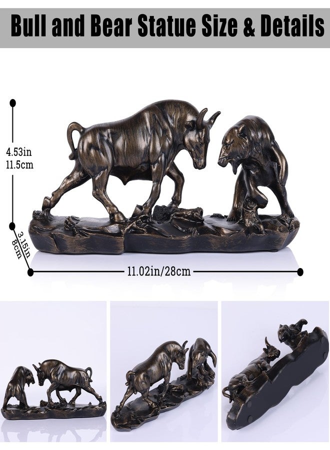 oliruim Wall Street Bull Statue Bull Market Bear Market Statue Stock Sculpture Office Desk Bookshelf Living Room Study Home Decor - Image 5