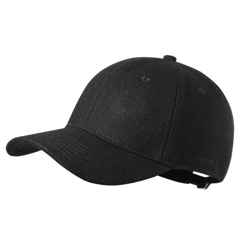 GADIEMKENSD Winter Baseball Caps Unstructured Wool Dad Hat Warm Trucker Hats Work Cap Workout Thick for Mens Womens 7-7 1/4 Black - Image 1