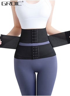GROIC Waist Trainer for Women Triple Belt Body Shaper Waist Trainer Corset with 3 Hooks and 3 steel Bones, Sauna Workout Trimmer Belts Underbust Corset Tummy Control Hourglass Tummy Slimming Belly Body Shap  - Image 1