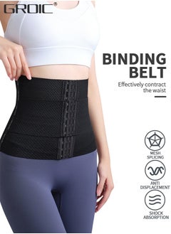 GROIC Waist Trainer for Women Triple Belt Body Shaper Waist Trainer Corset with 3 Hooks and 3 steel Bones, Sauna Workout Trimmer Belts Underbust Corset Tummy Control Hourglass Tummy Slimming Belly Body Shap  - Image 2