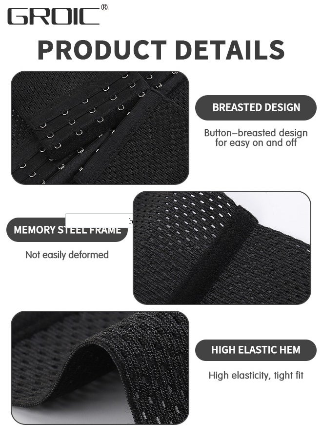 GROIC Waist Trainer for Women Triple Belt Body Shaper Waist Trainer Corset with 3 Hooks and 3 steel Bones, Sauna Workout Trimmer Belts Underbust Corset Tummy Control Hourglass Tummy Slimming Belly Body Shap  - Image 3