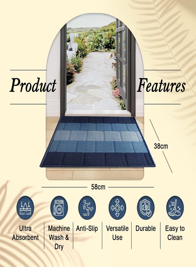 Status Contract Anti Slip Front Door Mat|(38x58cm) Living Room Rug for Entrance Door|Polypropylene Floor Mats for Home|Essential Small Rugs for Office, Bedroom & Kitchen|Blue | Set of 1 - Image 3