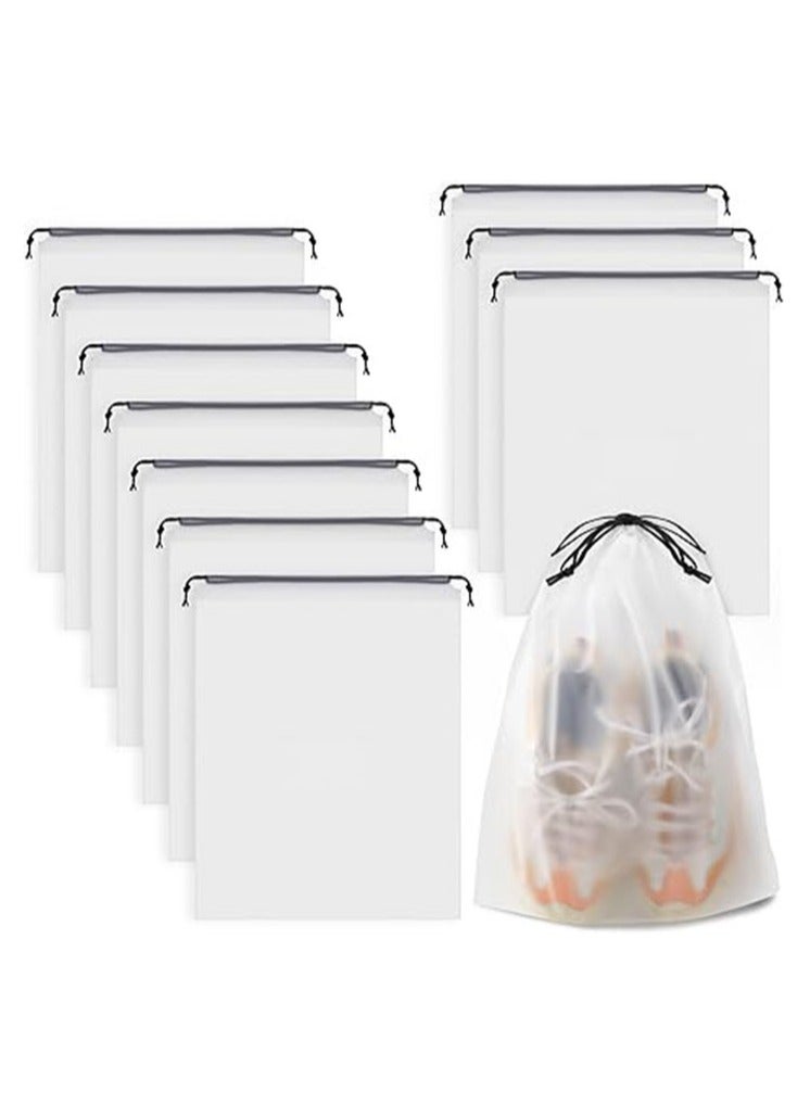 Arabest Clear Shoe Bags for Travel 10 PCS, 15.7" x 11.8" Travel Shoe Bags for Packing, Waterproof Drawstring Travel Shoe Storage Bag, Travel Essentials for Men and Women - Image 1