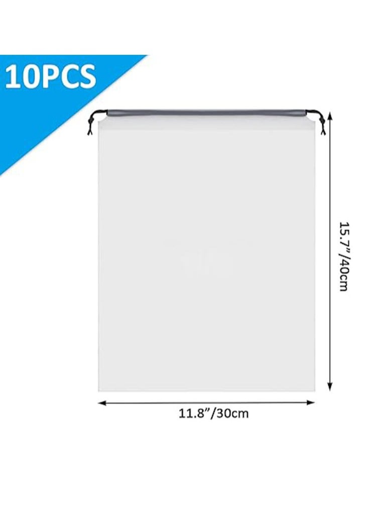 Arabest Clear Shoe Bags for Travel 10 PCS, 15.7" x 11.8" Travel Shoe Bags for Packing, Waterproof Drawstring Travel Shoe Storage Bag, Travel Essentials for Men and Women - Image 2