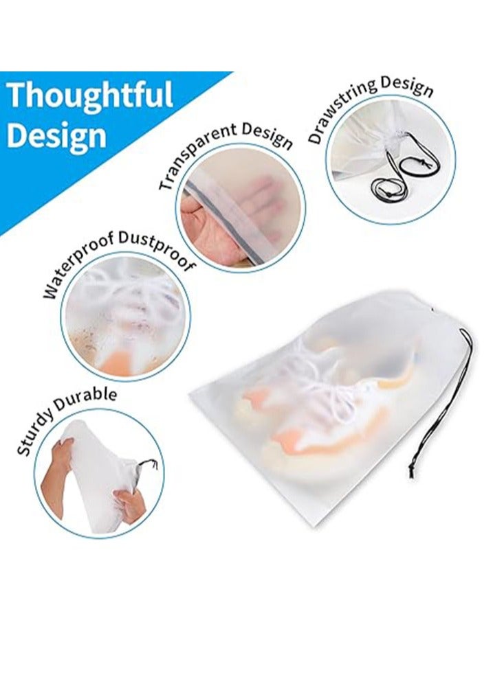 Arabest Clear Shoe Bags for Travel 10 PCS, 15.7" x 11.8" Travel Shoe Bags for Packing, Waterproof Drawstring Travel Shoe Storage Bag, Travel Essentials for Men and Women - Image 3