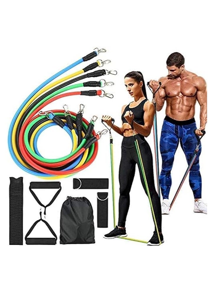 SportQ TEPERGO Extreme Resistance Bands Exercise Set with Door Handles and Anchor, Ankle Straps and Fitness Bands for Home Workout 11 Pieces  - Image 1