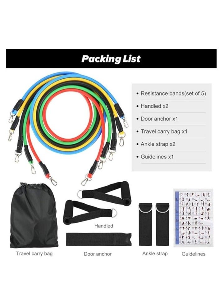 SportQ TEPERGO Extreme Resistance Bands Exercise Set with Door Handles and Anchor, Ankle Straps and Fitness Bands for Home Workout 11 Pieces  - Image 2