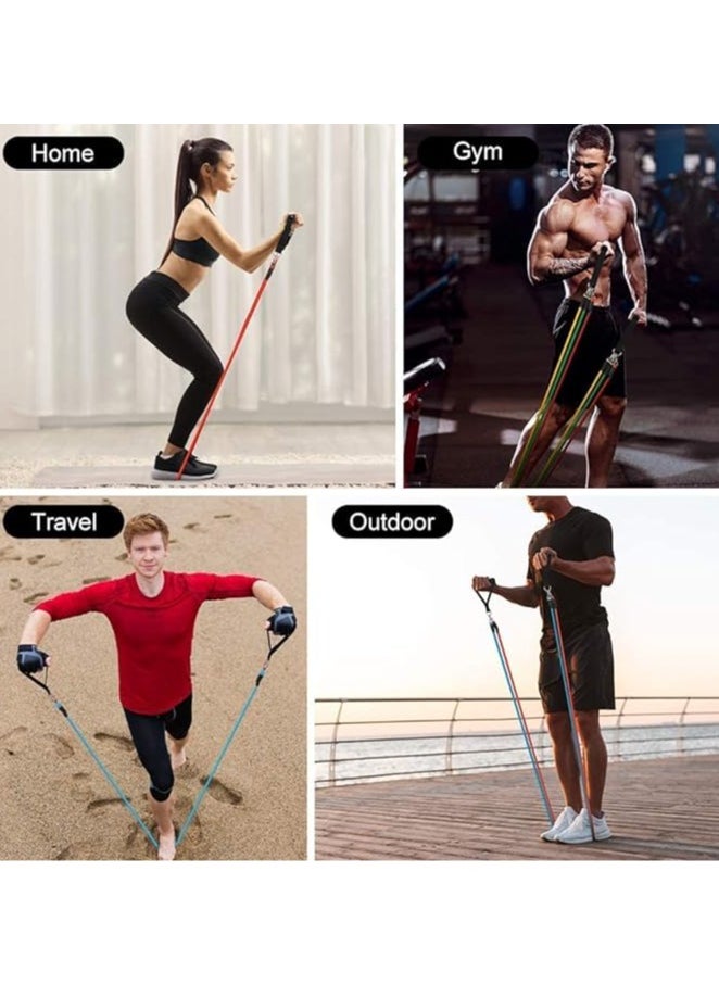 SportQ TEPERGO Extreme Resistance Bands Exercise Set with Door Handles and Anchor, Ankle Straps and Fitness Bands for Home Workout 11 Pieces  - Image 4