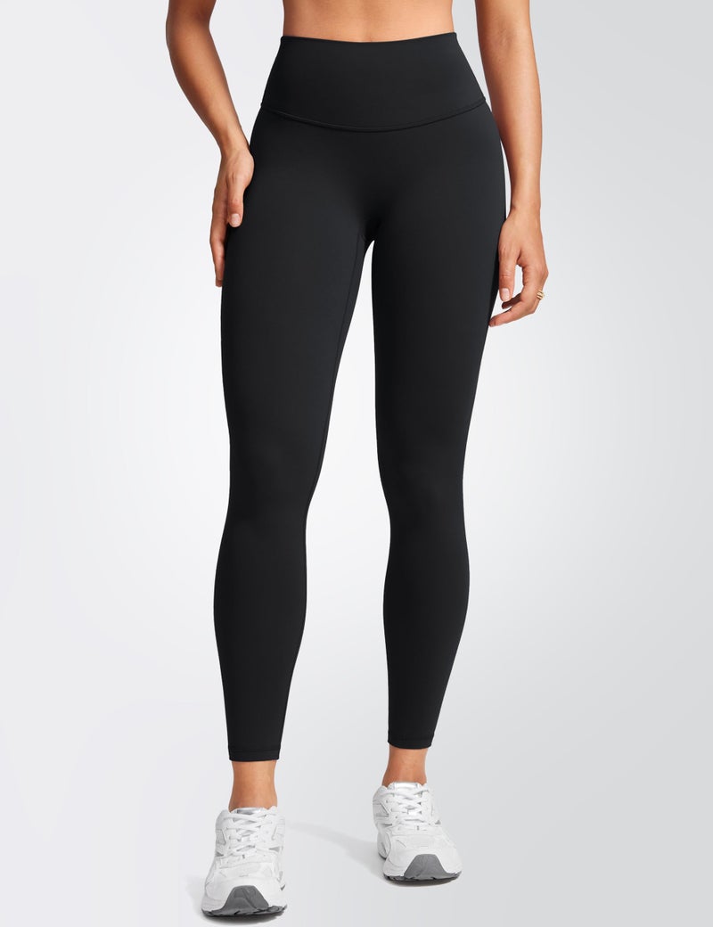 INGIA Womens High Waist No Front Seam Scrunch Butt Leggings Workouts 25 Inches V-Back Scrunch Booty Gym Yoga Pants Black Small - Image 2