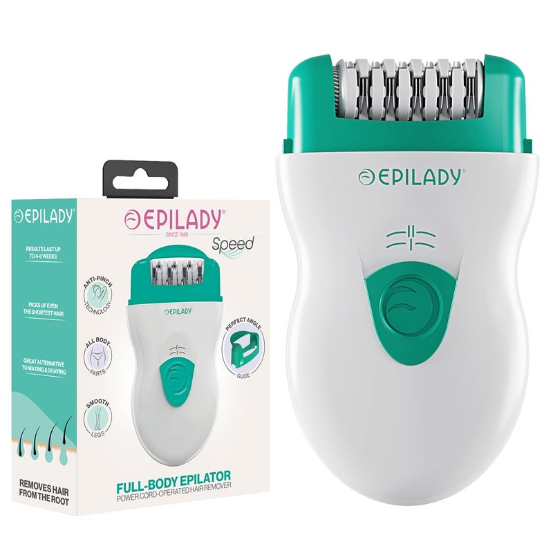 Epilady Speed Corded Epilator for Women â€“ Dual-Speed 40-Disc Root Hair Removal Device for Legs, Underarms and Bikini Area Compact Waterproof Anti-Pinch Design for Smooth Long-Lasting Results - Image 1