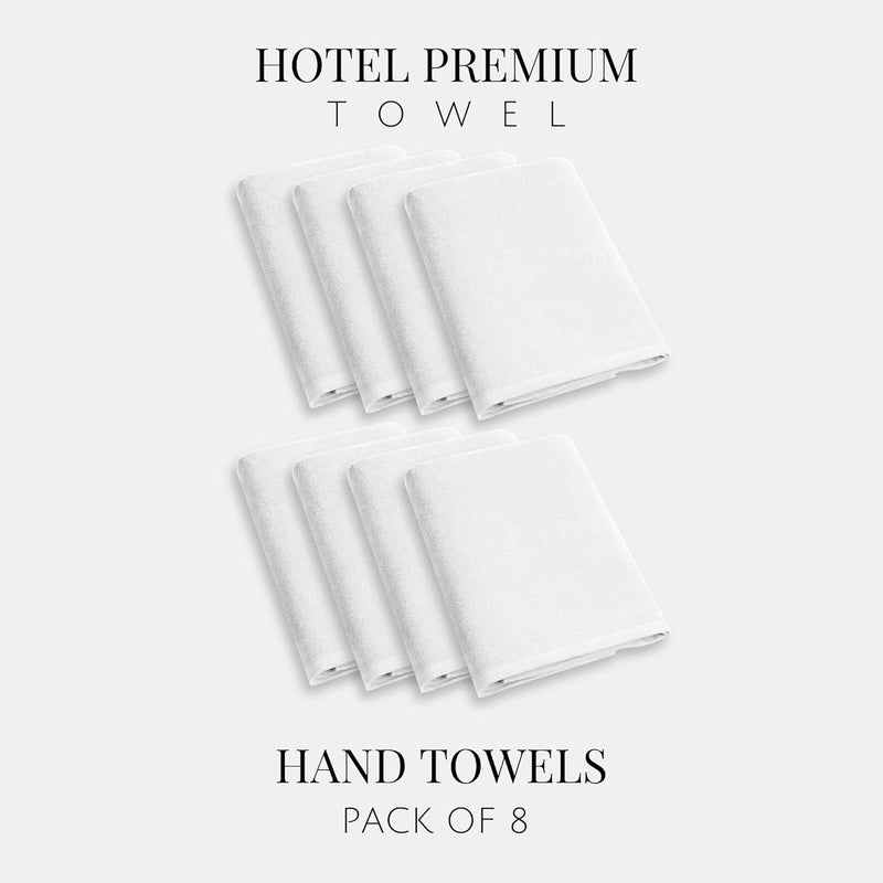 LABHAM منشفة يد فندقية فاخرة 700GSM، قطن نقي، فائقة النعومة، مضادة للميكروبات (40 سم × 60 سم)، عبوة من 8 - بيضاء - Image 4