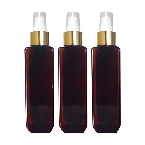 MARKSCLEAR Zenvista Empty Pump Lotion/Dispenser Pump Bottle Cosmetic Container for Shampoo Bottle, Hair Oil Bottle, Sanitizer Spray Bottle, Sprayer, Amber Bottle-200ml (Pack Of 3) - Image 1