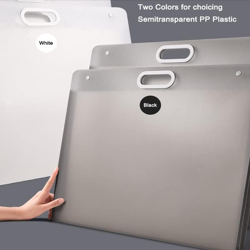 Sohynca Plastic Art Portfolio, Large Art Portfolio with Handles,Waterproof Portfolio Folder for Artwork, Arts Storage Case for Drawing Sketch Photography Poster (Black 17.32 x 13.22 inch) - Image 3