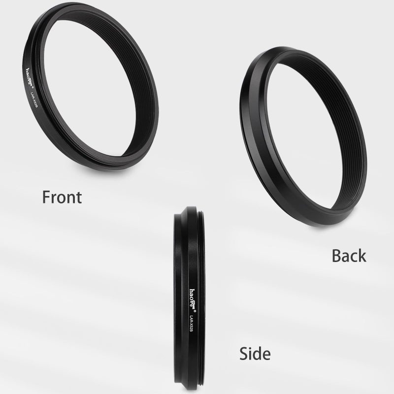 Haoge Lens Filter Adapter Ring for Fujifilm X100VI Fuji FinePix X100V Camera fit 49mm UV CPL ND Filter Lens Cap Replace Fujifilm AR-X100 Black - Image 2