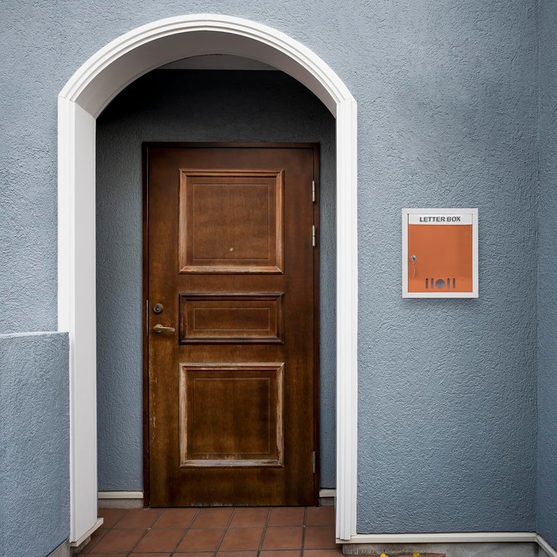 PLANET Letter Box/Wall Mount Mailbox/Post Box/Letter Box for Home gate/A4 Size Complaint Box/Suggestion Box/Donation Box with Key Lock (Orange & Ivory) - Image 2