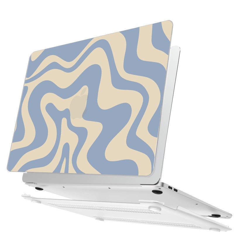 AKIT Compatible with MacBook Air 13 Inch Case 2022-2020 2019 2018 M1 A2337 A2179 A1932, Uniqu Pattern Laptop Hard Shell Case+Screen Protector+Keyboard Cover for MacBook Air 13.3 Inch 2020, Blue Wave - Image 4