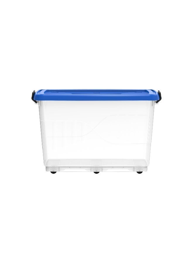 Cosmoplast 132L Clear Plastic Storage Box With Wheels & Lockable Lid (Pack Of 5) - Image 2