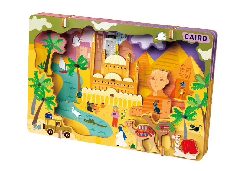 Avenir - Let’s Travel Together 3D Cityscape Puzzle – Cairo Wooden DIY Model Kit | Build Famous Landmarks with Illustrated Guide | Educational Travel Gift for Kids & Adults - Image 2